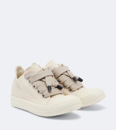 Rick Owens Drkshdw Jumbolace Denim Sneakers In White