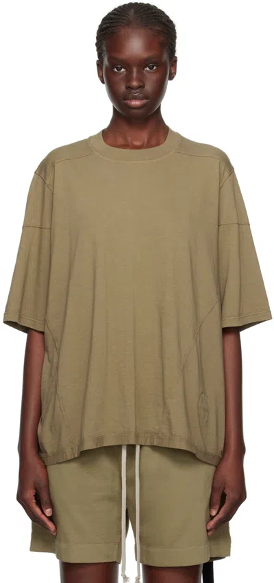 Rick Owens Drkshdw Khaki Walrus T-shirt In 25 Pale Green