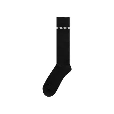Pre-owned Rick Owens Drkshdw Knee High Socks 'black/pearl' | Men's Size 3