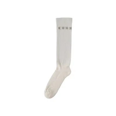 Pre-owned Rick Owens Drkshdw Knee High Socks 'milk/pearl' | White | Men's Size 3
