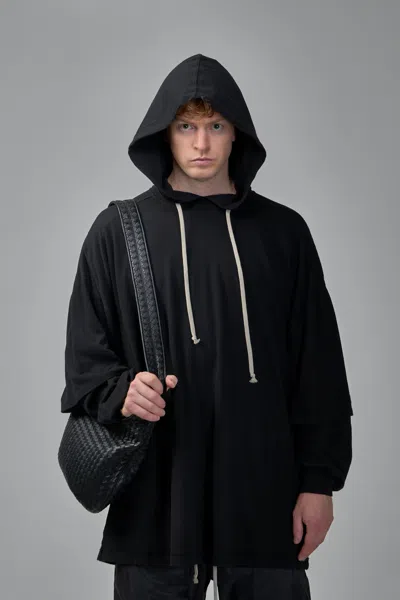 Rick Owens Drkshdw Knit Sweatshirt Tommy Hustler Hoodie In Black