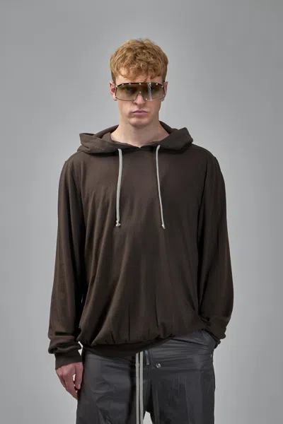 Rick Owens Drkshdw Oversized Organic Cotton-jersey Hoodie In Brown