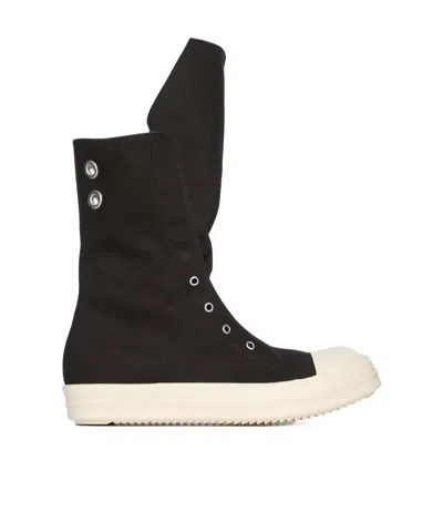 Rick Owens Drkshdw Lace-up High-top Casual Shoes In Black
