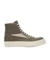 Rick Owens Drkshdw Drkshdw By Rick Owens High-top Sneakers With Calf Leather Accents In Green