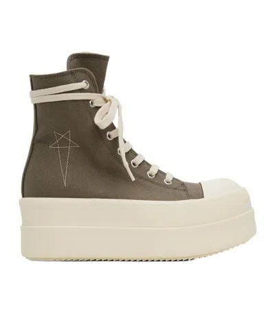 Rick Owens Drkshdw Lace-up High-top Casual Shoes In 34811 Dust/pearl/mil