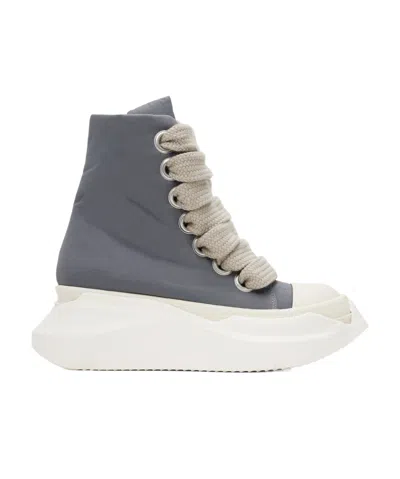 Rick Owens Drkshdw Gray Porterville Jumbo Laced Abstract Sneakers In 88811 Stone Pearl