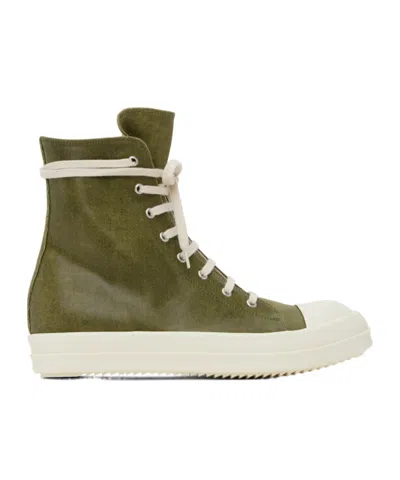 Rick Owens Drkshdw Lace-up High-top Sneakers In Green