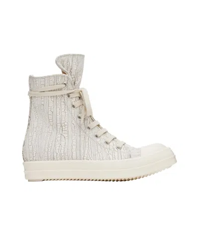 Rick Owens Drkshdw Lace-up High-top Sneakers In White