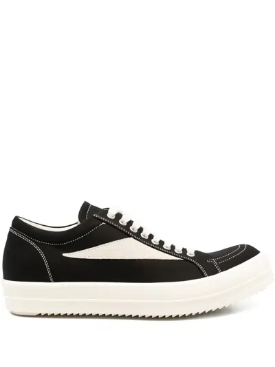 Rick Owens Drkshdw Lace-up Panelled Sneakers In Black