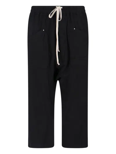 Rick Owens Drkshdw Lace-up Sports Trousers In Black