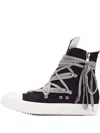 Rick Owens Drkshdw Lace-up Zip Sneakers In Black