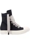 Rick Owens Drkshdw Lace-up Zip-up Sneakers In Black