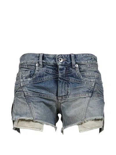 Rick Owens Drkshdw Lana Cut Offs Shorts In Blue
