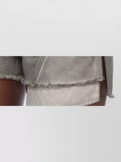 Rick Owens Drkshdw Lana Mid Rise Raw Hem Denim Shorts In Gray