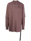 Rick Owens Drkshdw Layered Crew-neck T-shirt In Purple