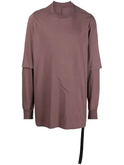 Rick Owens Drkshdw Layered Crew-neck T-shirt In Purple