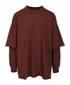 Rick Owens Drkshdw Layered Long-sleeved T-shirt In Brown