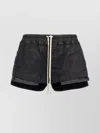 Rick Owens Drkshdw 'layered Design' Elastic Waistband Shorts In Black