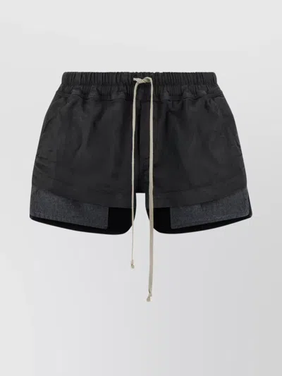 RICK OWENS DRKSHDW LAYERED DESIGN SHORTS SIDE SLITS