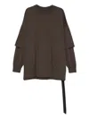 Rick Owens Drkshdw Layered Long-sleeve T-shirt In Brown
