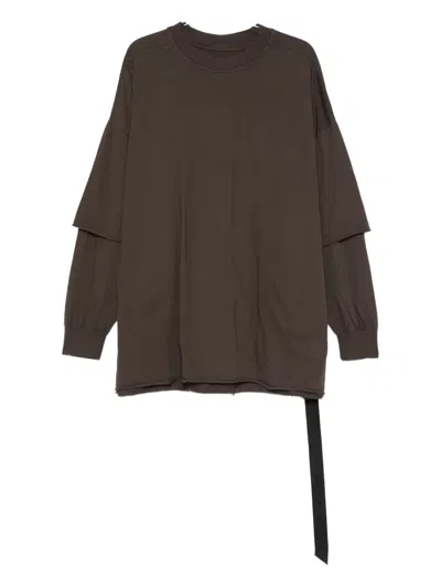 Rick Owens Drkshdw Layered Long-sleeve T-shirt In Brown
