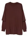 Rick Owens Drkshdw Layered Long-sleeved T-shirt In Red