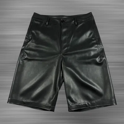 Pre-owned Rick Owens Drkshdw Leather Baggy ‘black' Shorts