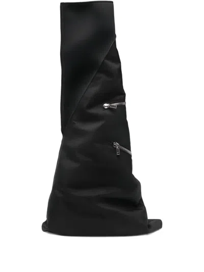 Rick Owens Drkshdw Leather Biker Boots In Black