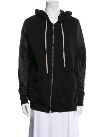 Pre-owned Rick Owens Drkshdw Leather Bomber Jacket In Black