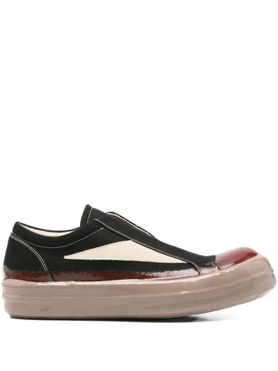 Rick Owens Drkshdw Leather Slip-on Sneakers In Black