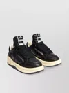 Rick Owens Drkshdw Leather Sneakers With Padded Collar And Star Detail