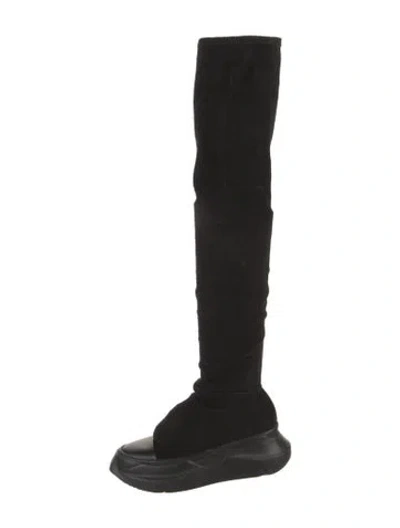 Pre-owned Rick Owens Drkshdw Leather Sock Boots In Black