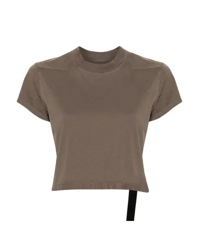 Rick Owens Drkshdw Level Cotton Cropped T-shirt In Green