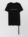 Rick Owens Drkshdw Level T-shirt With Asymmetric Hem And Graphic Print In Black