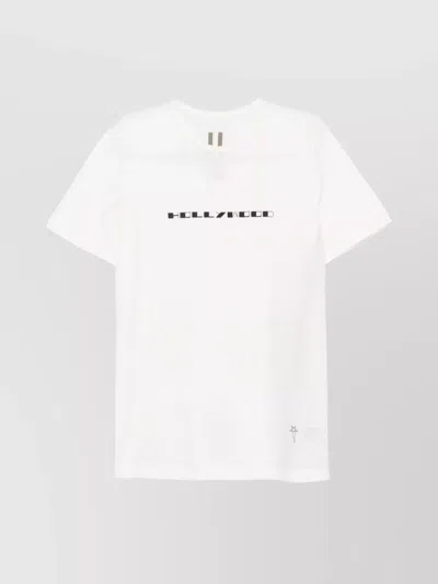 Rick Owens Drkshdw Level T-shirt With Crew Neck And Graphic Print In White