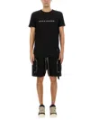 Rick Owens Drkshdw Level T-shirt With Asymmetric Hem And Graphic Print In Black