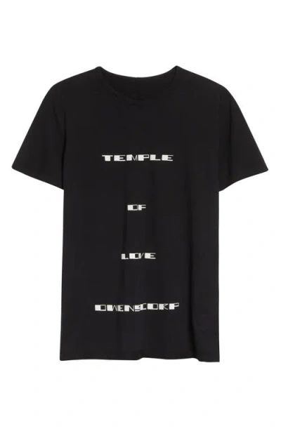 Rick Owens Drkshdw Level Crew Neck Graphic Print T Shirt In Black