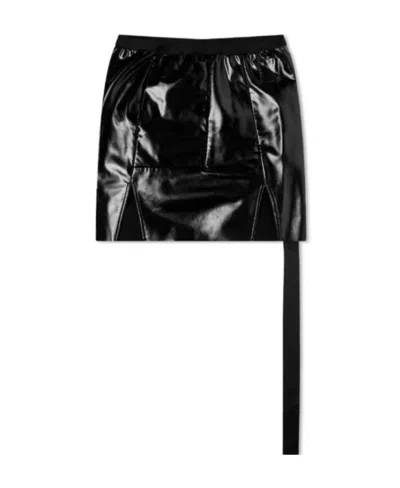 RICK OWENS DRKSHDW STRAP-EMBELLISHED PANELLED MINI SKIRT