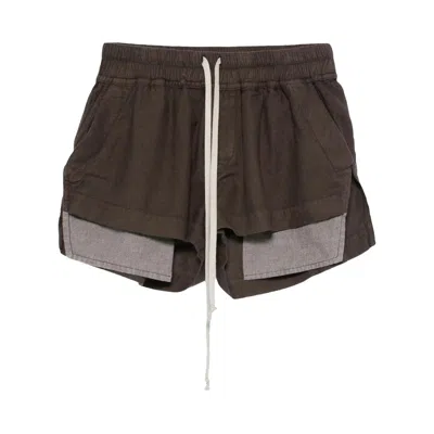 Pre-owned Rick Owens Drkshdw Light Flannel Fog Boxers 'dark Dust' | Brown | Women's Size S