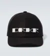 Rick Owens Drkshdw Logo Cotton Canvas Baseball Cap In Black