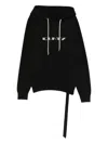 Rick Owens Drkshdw Logo Drawstring Hoodie In Black