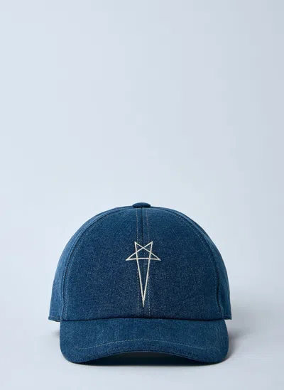 Rick Owens Drkshdw Logo Motif Baseball Cap In Blue