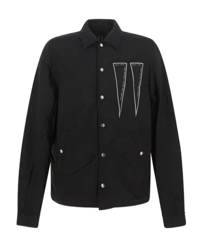 Rick Owens Drkshdw Logo-patch Bomber Jacket In Black