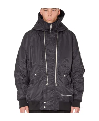 RICK OWENS DRKSHDW LOGO-PATCH HOODED JACKET