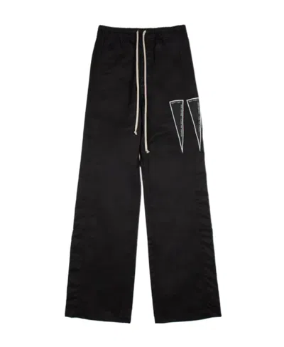 Rick Owens Drkshdw Logo-print Drawstring Trousers In Black