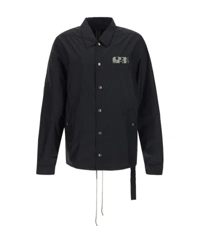 Rick Owens Drkshdw Logo-print Snap Front Jacket In Black