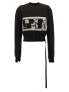 RICK OWENS DRKSHDW RICK OWENS DRKSHDW LOGO PRINTED CROPPED SWEATSHIRT