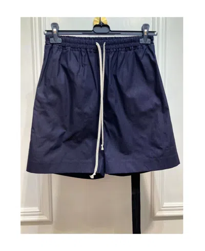 Rick Owens Drkshdw Logo Shorts In Blue