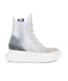 Rick Owens Drkshdw Logo Stitching High-top Sneakers In White