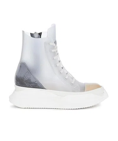 Rick Owens Drkshdw Logo Stitching High-top Sneakers In White